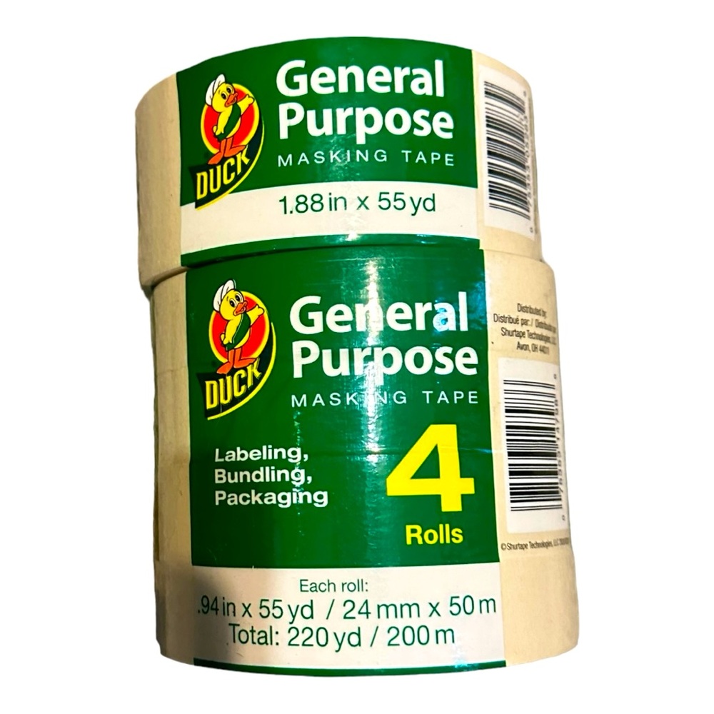 Duck Generally Purpose Masking Tape, 5 Rolls NWT